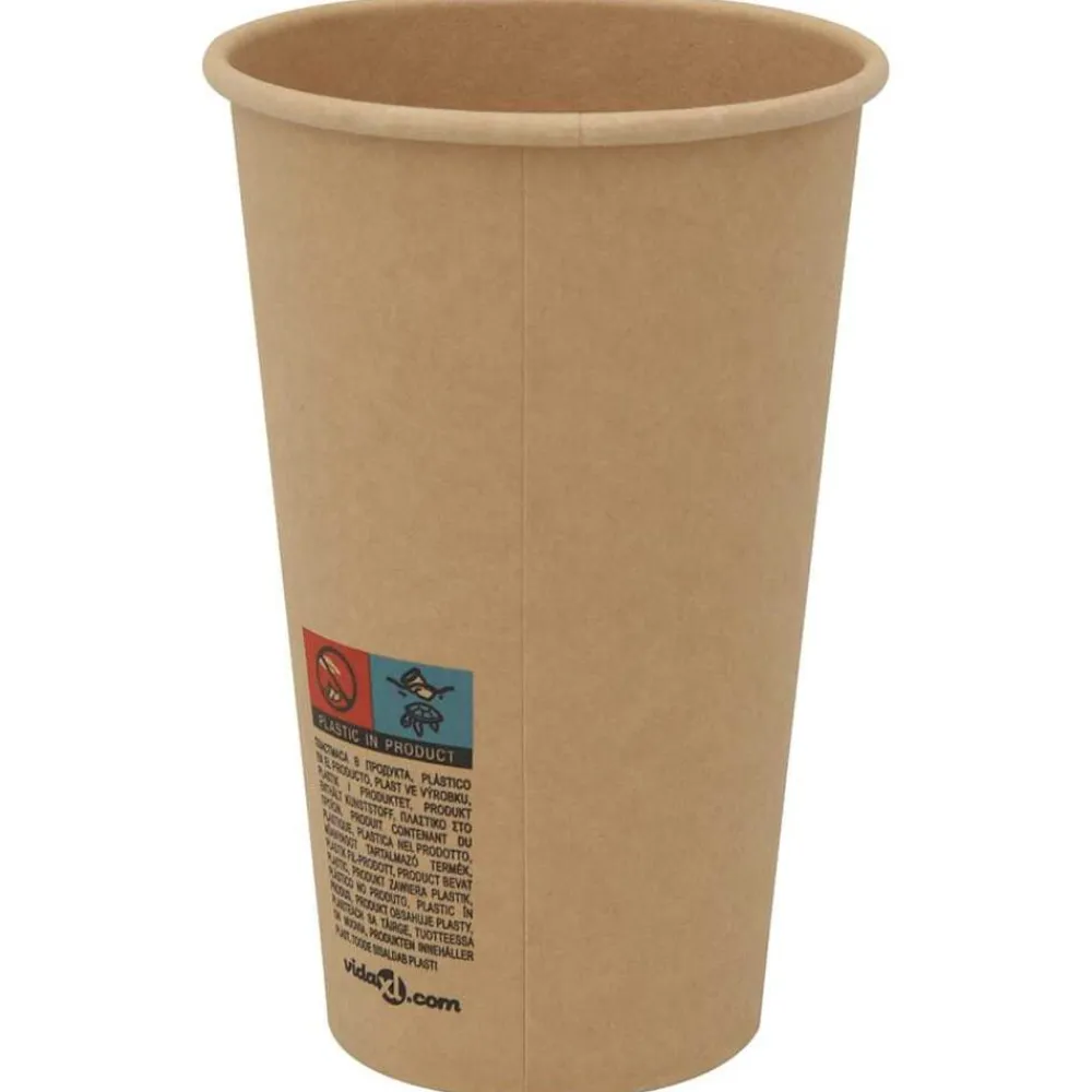 vidaXL Vasos de café de papel con tapa 1000 uds 16oz 400ml New