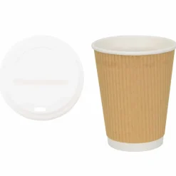 vidaXL Restauración-Vasos de café de papel con tapa 1000 uds 12oz 300ml