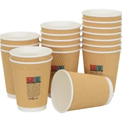 vidaXL Restauración-Vasos de café de papel con tapa 1000 uds 12oz 300ml