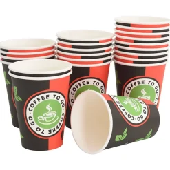 vidaXL Restauración-Vasos de café de papel con tapa 1000 uds 4oz 100ml