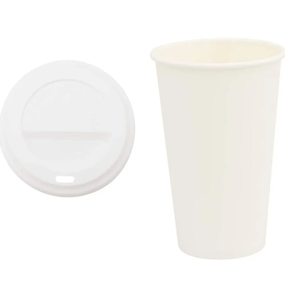 vidaXL Vasos de café de papel con tapa 1000 uds 16oz 400ml Clearance