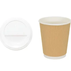 vidaXL Restauración-Vasos de café de papel con tapa 1000 uds 8oz 200ml