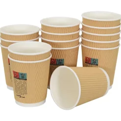 vidaXL Restauración-Vasos de café de papel con tapa 1000 uds 8oz 200ml