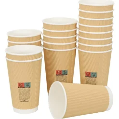 vidaXL Restauración-Vasos de café de papel con tapa 1000 uds 16oz 400ml
