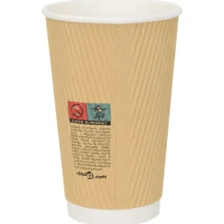 vidaXL Restauración-Vasos de café de papel con tapa 1000 uds 16oz 400ml