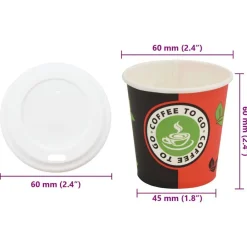 vidaXL Restauración-Vasos de café de papel con tapa 1000 uds 4oz 120ml