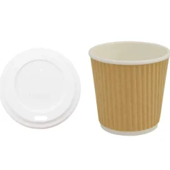 vidaXL Vasos de café de papel con tapa 1000 uds 4oz 100ml New