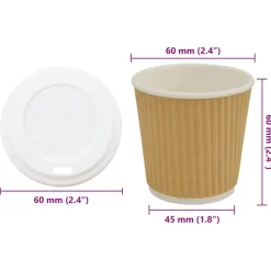 vidaXL Vasos de café de papel con tapa 1000 uds 4oz 100ml New
