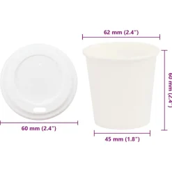 vidaXL Restauración-Vasos de café de papel con tapa 1000 uds 4oz 100ml