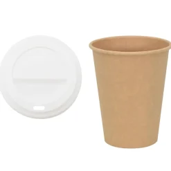 vidaXL Restauración-Vasos de café de papel con tapa 1000 uds 12oz 300ml