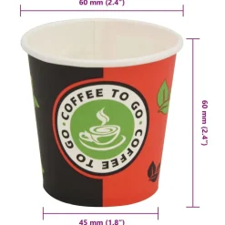 vidaXL Vasos desechables para café 1000 unidades papel 120 ml 4 oz Best