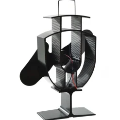vidaXL Accesorios Para Hornos De Leña Y Chimeneas-Ventilador de estufa accionado por calor 2 aspas negro