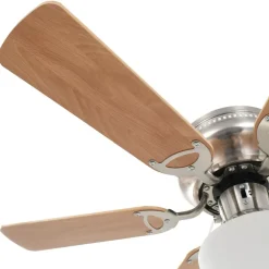vidaXL Ventilador de techo adornado con lámpara 82 cm marrón claro Marr&oacute;n claro Outlet