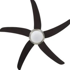 vidaXL Electrodomésticos-Ventilador de techo adornado con lámpara 128 cm marrón