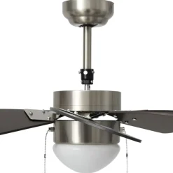 vidaXL Electrodomésticos-Ventilador de techo con lámpara marrón oscuro 76 cm