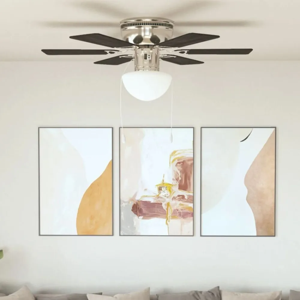 vidaXL Electrodomésticos-Ventilador de techo adornado con lámpara 82 cm marrón oscuro