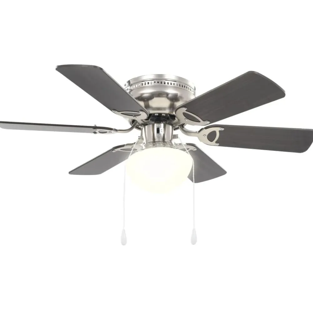 vidaXL Electrodomésticos-Ventilador de techo adornado con lámpara 82 cm marrón oscuro