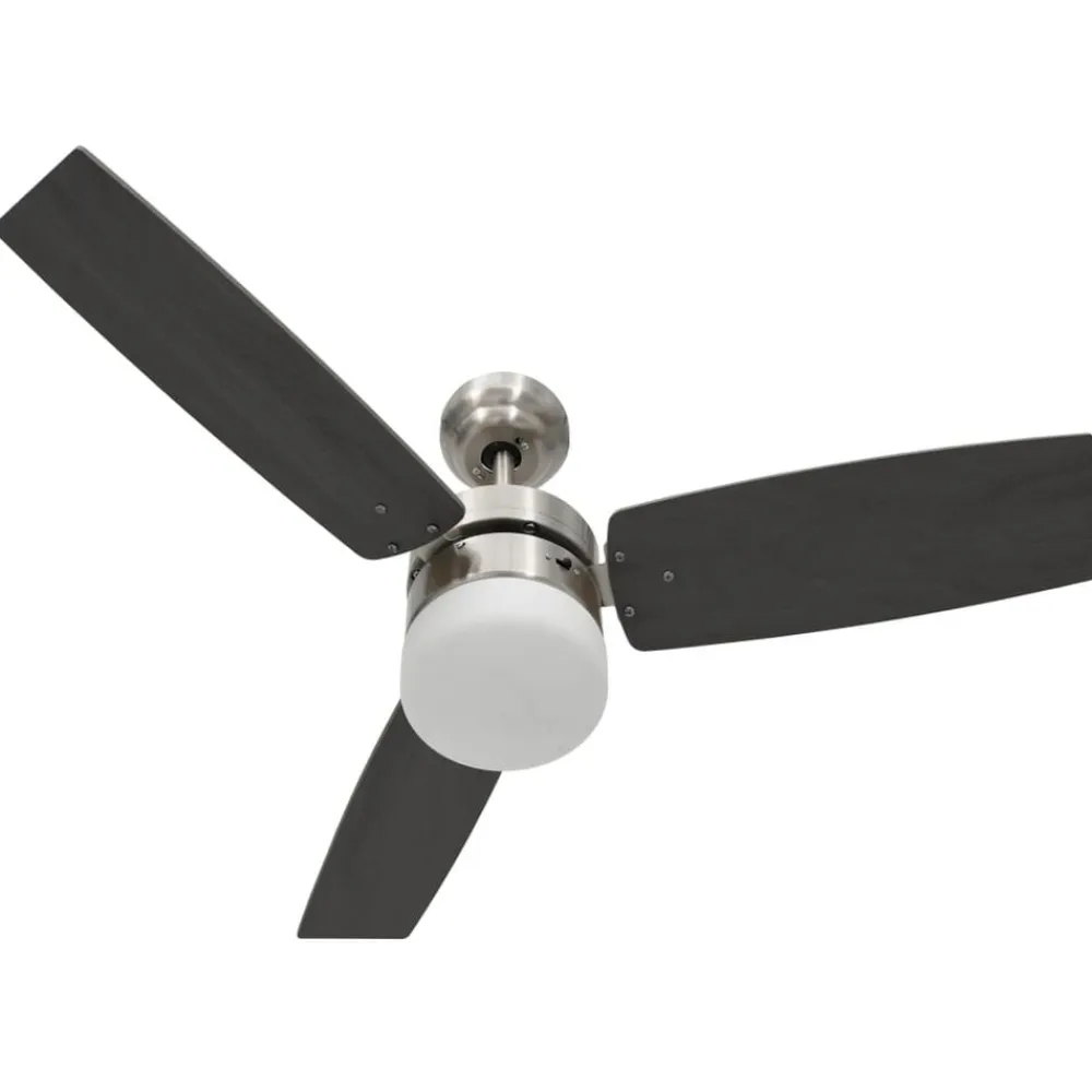 vidaXL Ventilador de techo con luz con mando marrón oscuro 108 cm Marrón oscuro Online