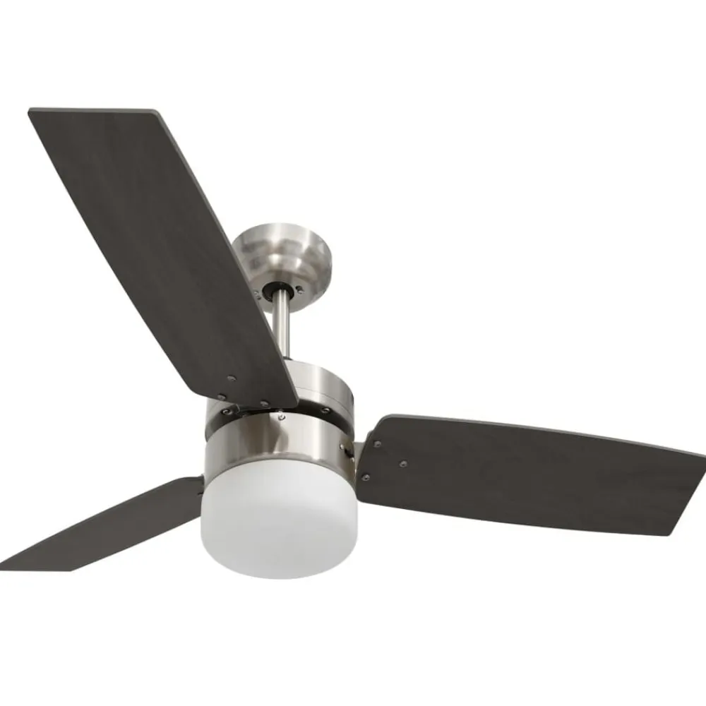 vidaXL Ventilador de techo con luz con mando marrón oscuro 108 cm Marrón oscuro Online