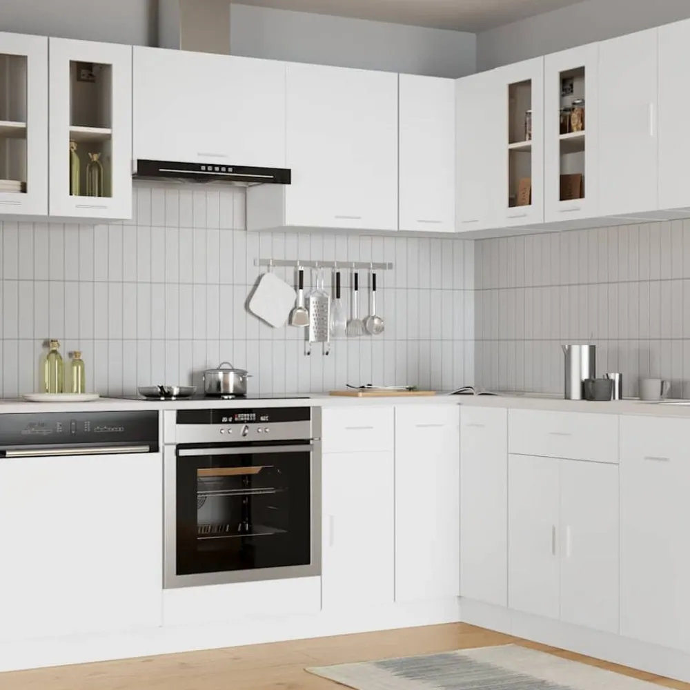 vidaXL Armarios Y Almacenamiento-Vitrina colgante de madera de ingeniería "Lyon" blanca 60x31x60 cm