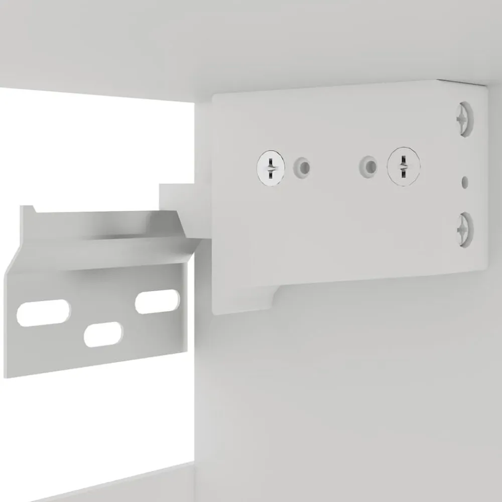 vidaXL Armarios Y Almacenamiento-Vitrina colgante de madera de ingeniería "Lyon" blanca 60x31x60 cm