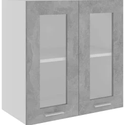 vidaXL Vitrina colgante "Lyon" de, gris hormigón, 60x31x60 cm, madera de ingeniería Gris hormig&oacute;n Online