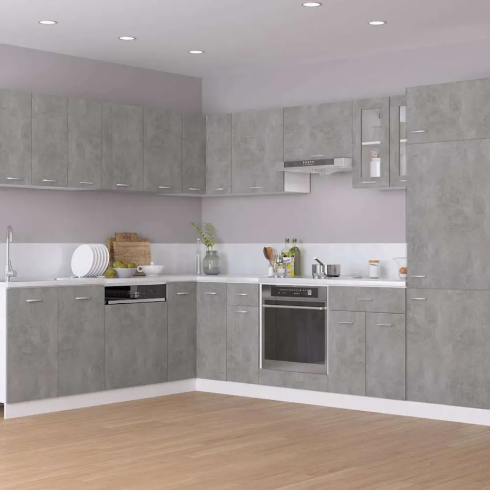 vidaXL Vitrina colgante "Lyon" de, gris hormigón, 60x31x60 cm, madera de ingeniería Gris hormigón Online