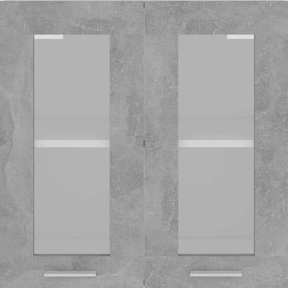 vidaXL Vitrina colgante "Lyon" de, gris hormigón, 60x31x60 cm, madera de ingeniería Gris hormigón Online