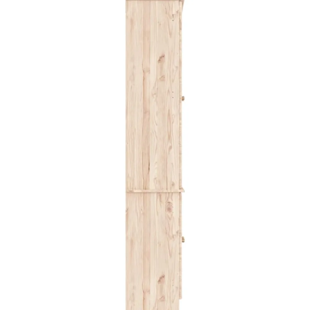 vidaXL Vitrina de cristal ALTA madera maciza de pino 77x35x186,5 cm Natural Online