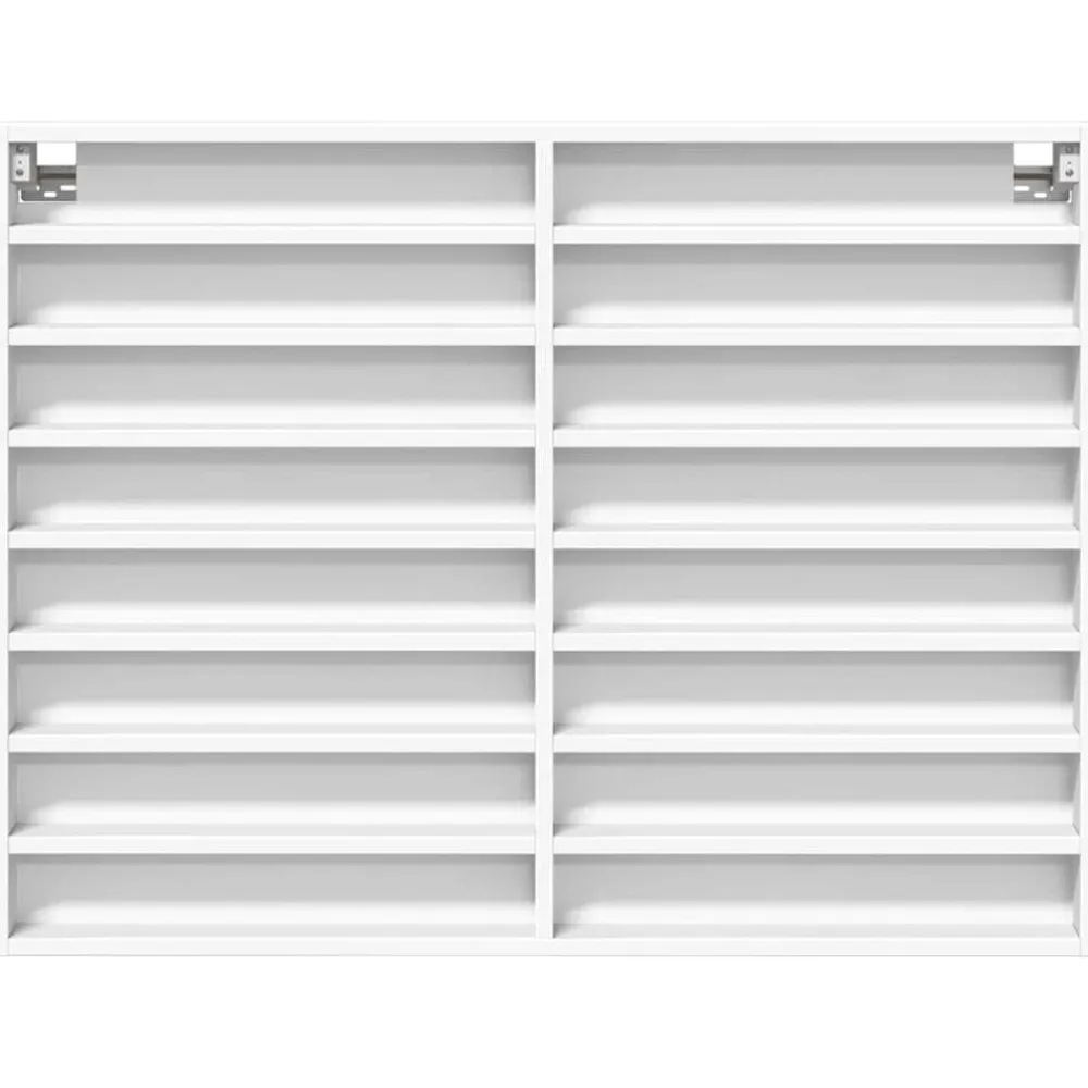 vidaXL Estanterías-Vitrina de madera ingeniería blanca 100x8,5x75 cm