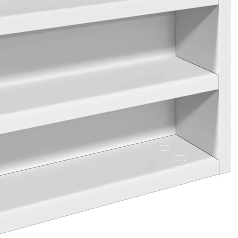 vidaXL Estanterías-Vitrina de madera ingeniería blanca 100x8,5x75 cm