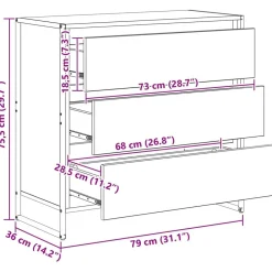 vidaXL Vitrina Roble Artesanal 79 x 36 x 75.5 cm Madera contrachapada Roble artisan Discount