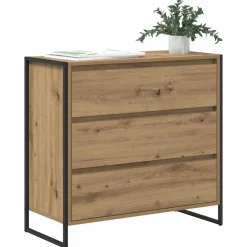 vidaXL Vitrina Roble Artesanal 79 x 36 x 75.5 cm Madera contrachapada Roble artisan Discount
