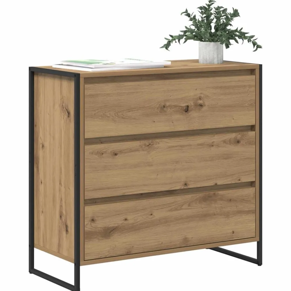 vidaXL Vitrina Roble Artesanal 79 x 36 x 75.5 cm Madera contrachapada Roble artisan Discount