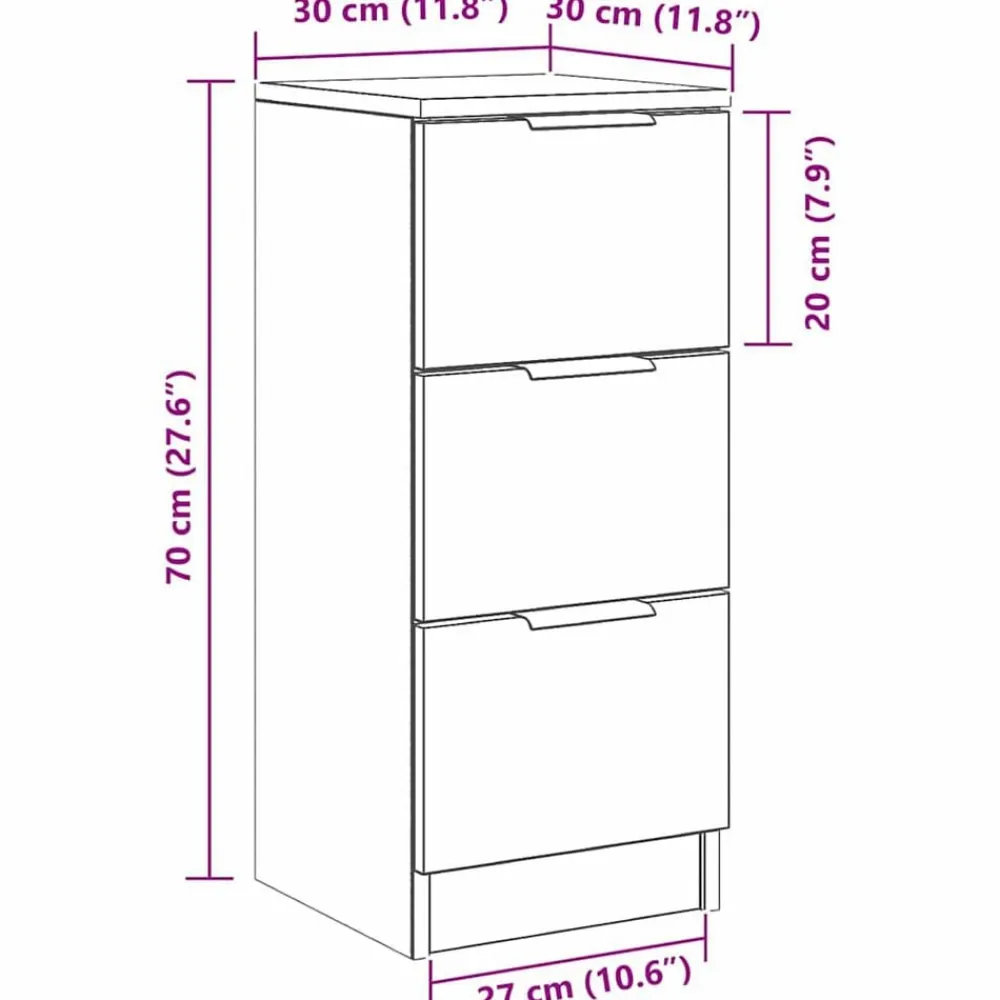 vidaXL Armarios Y Almacenamiento-Vitrina 30 x 30 x 70 cm Madera contrachapada
