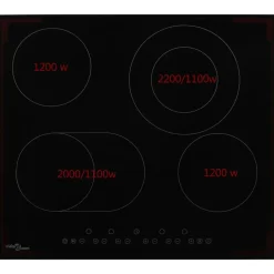 vidaXL Vitrocerámica con 4 quemadores control táctil 6600 W Hot