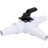 vidaXL Piscina Y Spa-Válvula de bola de 3 vías para piscina blanca y negra