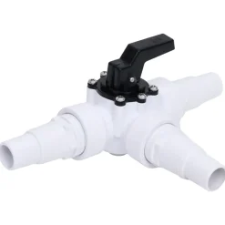 vidaXL Piscina Y Spa-Válvula de bola de 3 vías para piscina blanca y negra