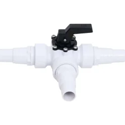 vidaXL Piscina Y Spa-Válvula de bola de 3 vías para piscina blanca y negra