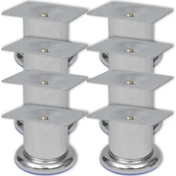 vidaXL 8x Patas de sofá redondas cromadas 60 mm Clearance