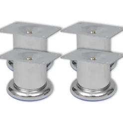 vidaXL 8x Patas de sofá redondas cromadas 60 mm Clearance
