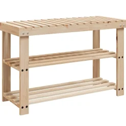 vidaXL Productos Del Hogar-Zapatero 2 en 1 madera maciza de abeto