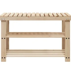 vidaXL Productos Del Hogar-Zapatero 2 en 1 madera maciza de abeto