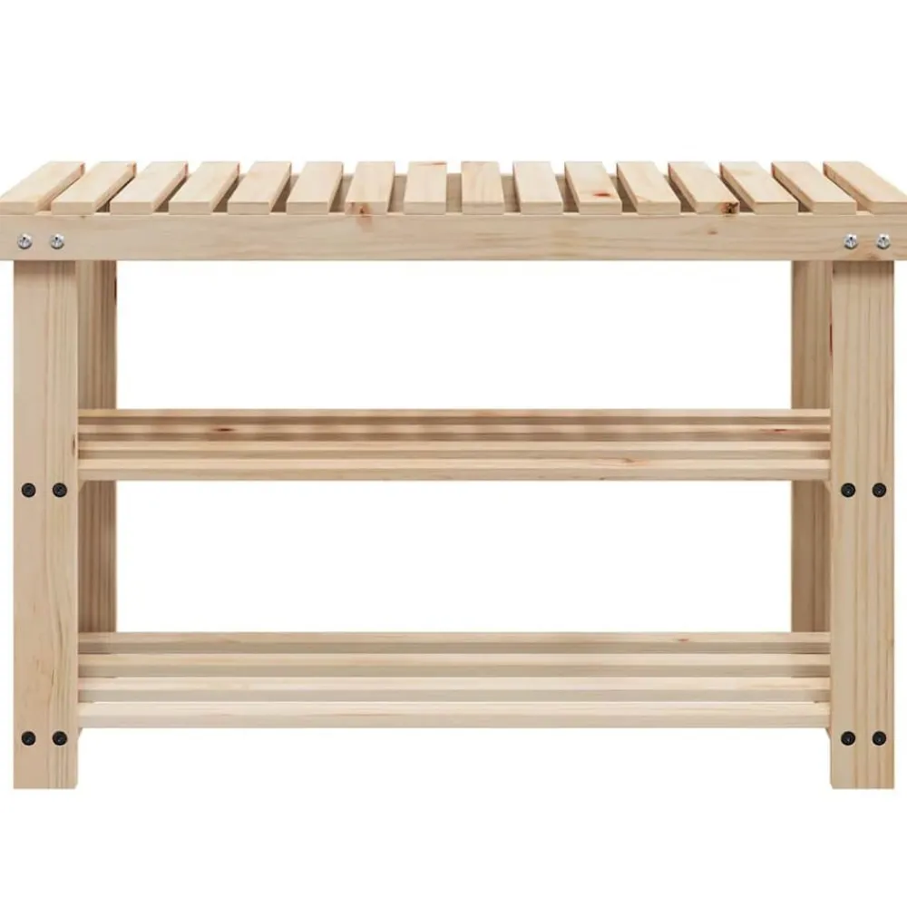 vidaXL Productos Del Hogar-Zapatero 2 en 1 madera maciza de abeto