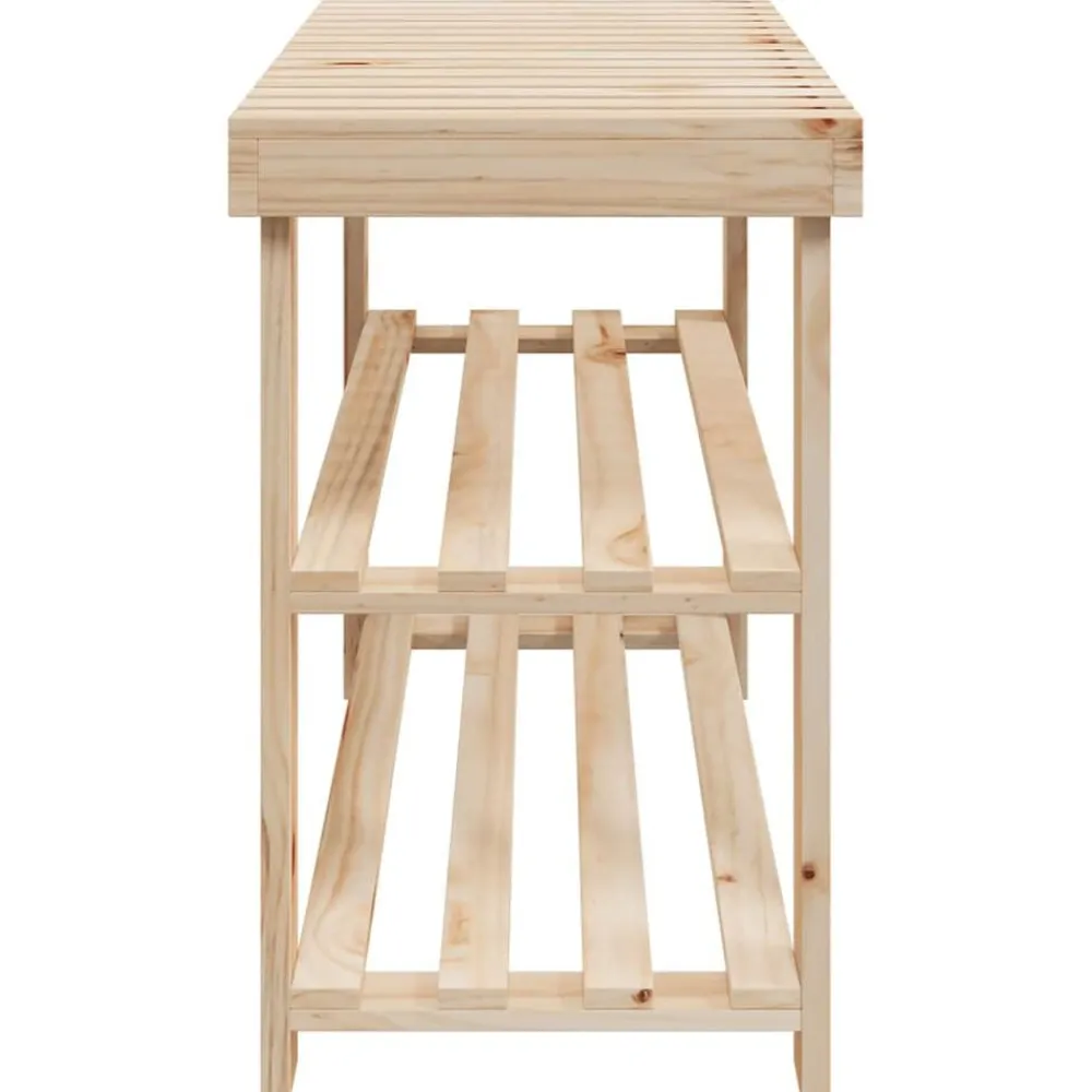 vidaXL Productos Del Hogar-Zapatero 2 en 1 madera maciza de abeto