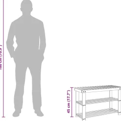 vidaXL Productos Del Hogar-Zapatero 2 en 1 madera maciza de abeto