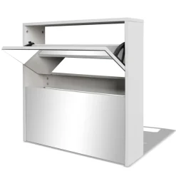 vidaXL Zapatero 2 niveles y espejo 63x17x67 cm Blanco Clearance