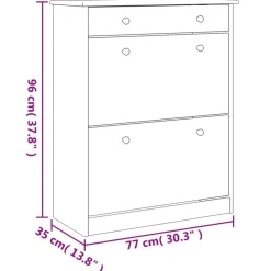 vidaXL Productos Del Hogar-Zapatero ALTA madera maciza de pino 77x35x96 cm