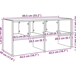 vidaXL Zapatero apilable 89,5x30x40 cm Blanco Outlet
