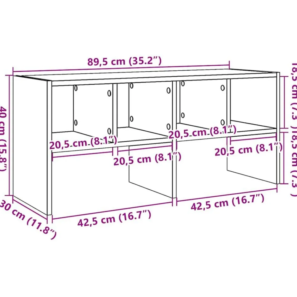 vidaXL Productos Del Hogar-Zapatero apilable 89,5x30x40 cm